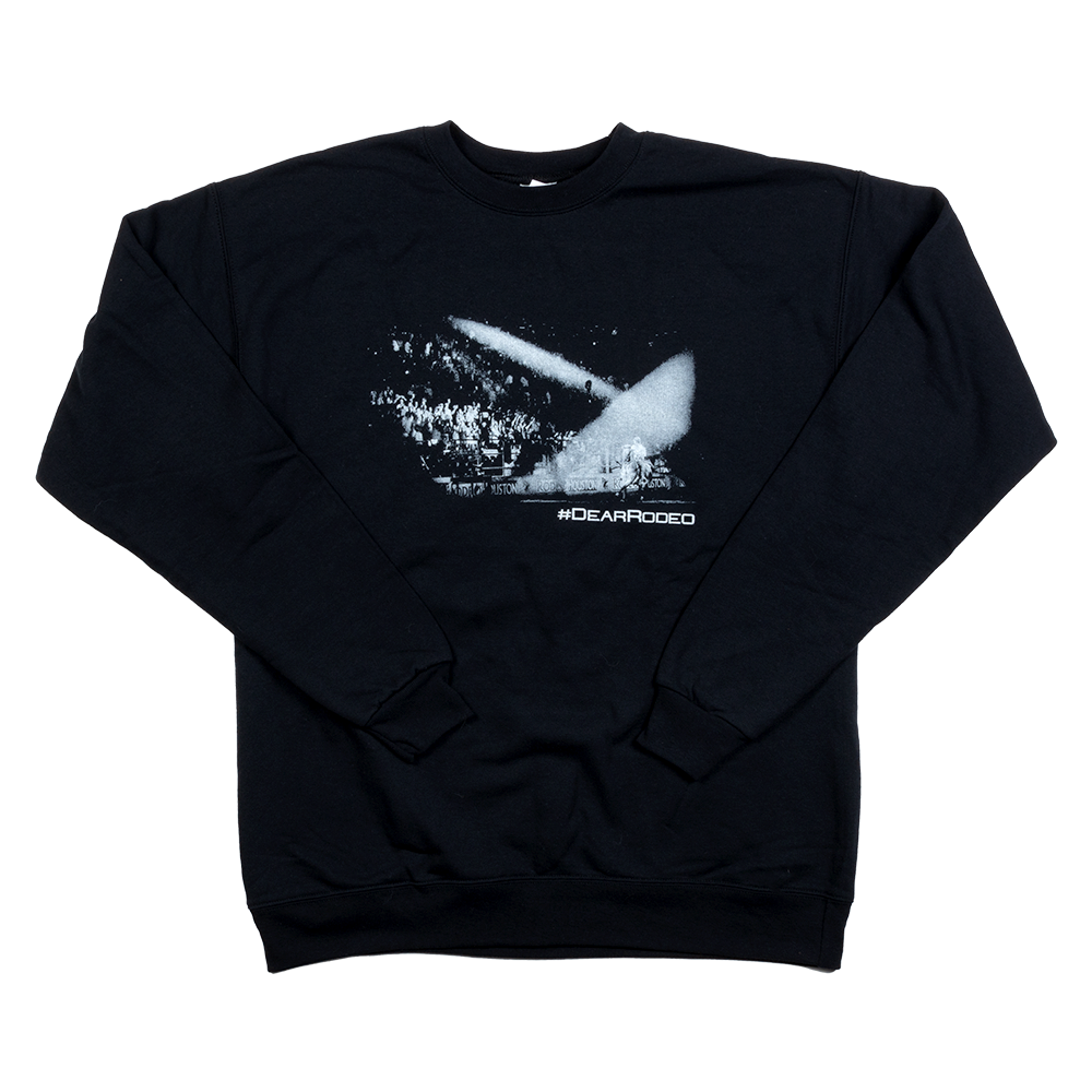crewneck sweatshirt- black-cojo on stage photo dear rodeo
