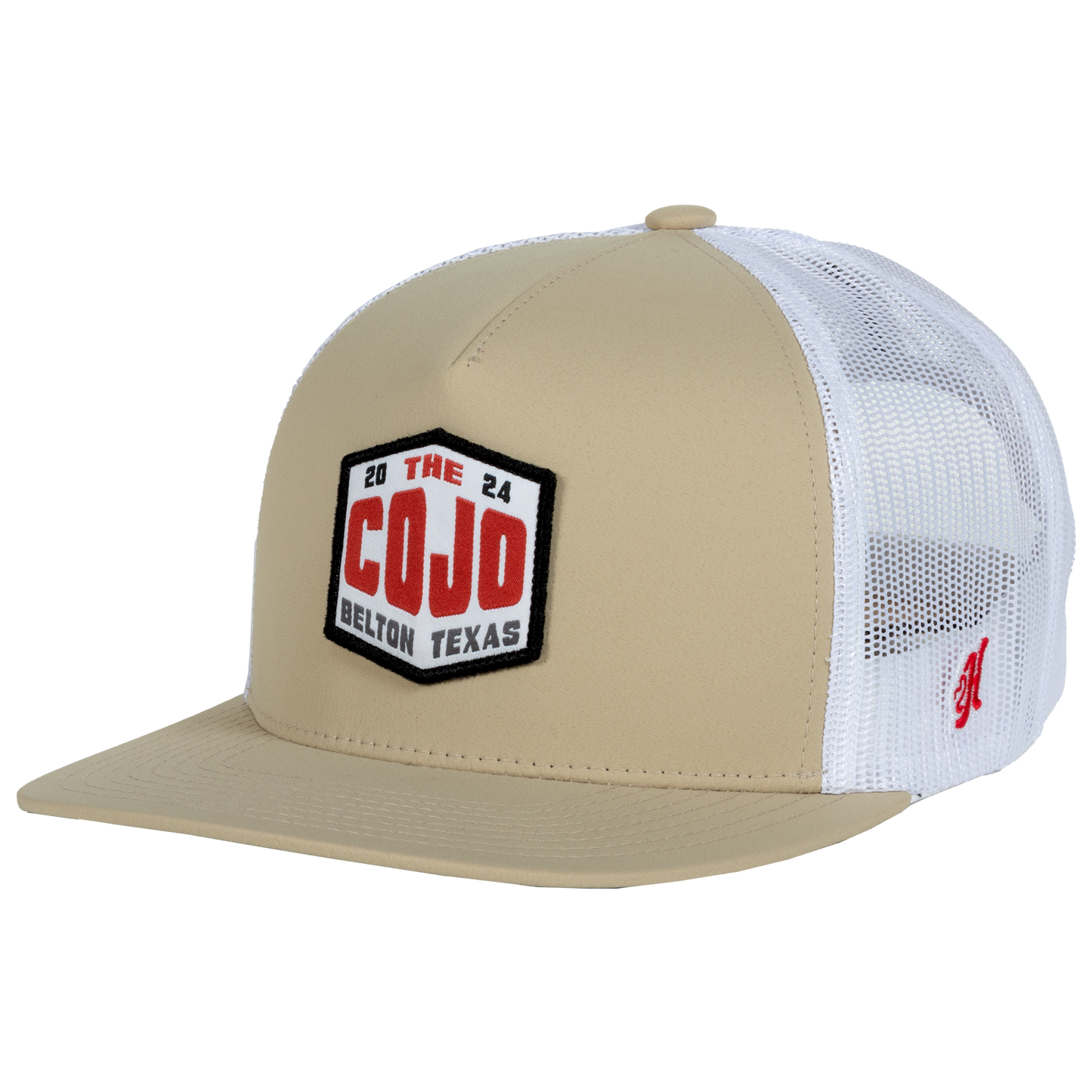 baseball hat-tan/white-2024 belton texas cojo patch