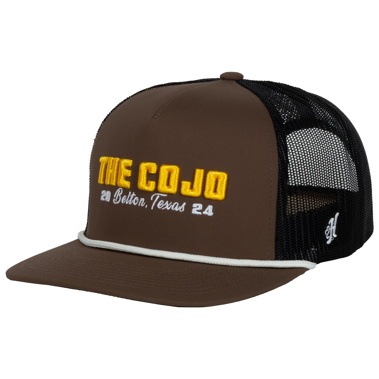 trucker hat-brown/black-2024 belton texas the cojo