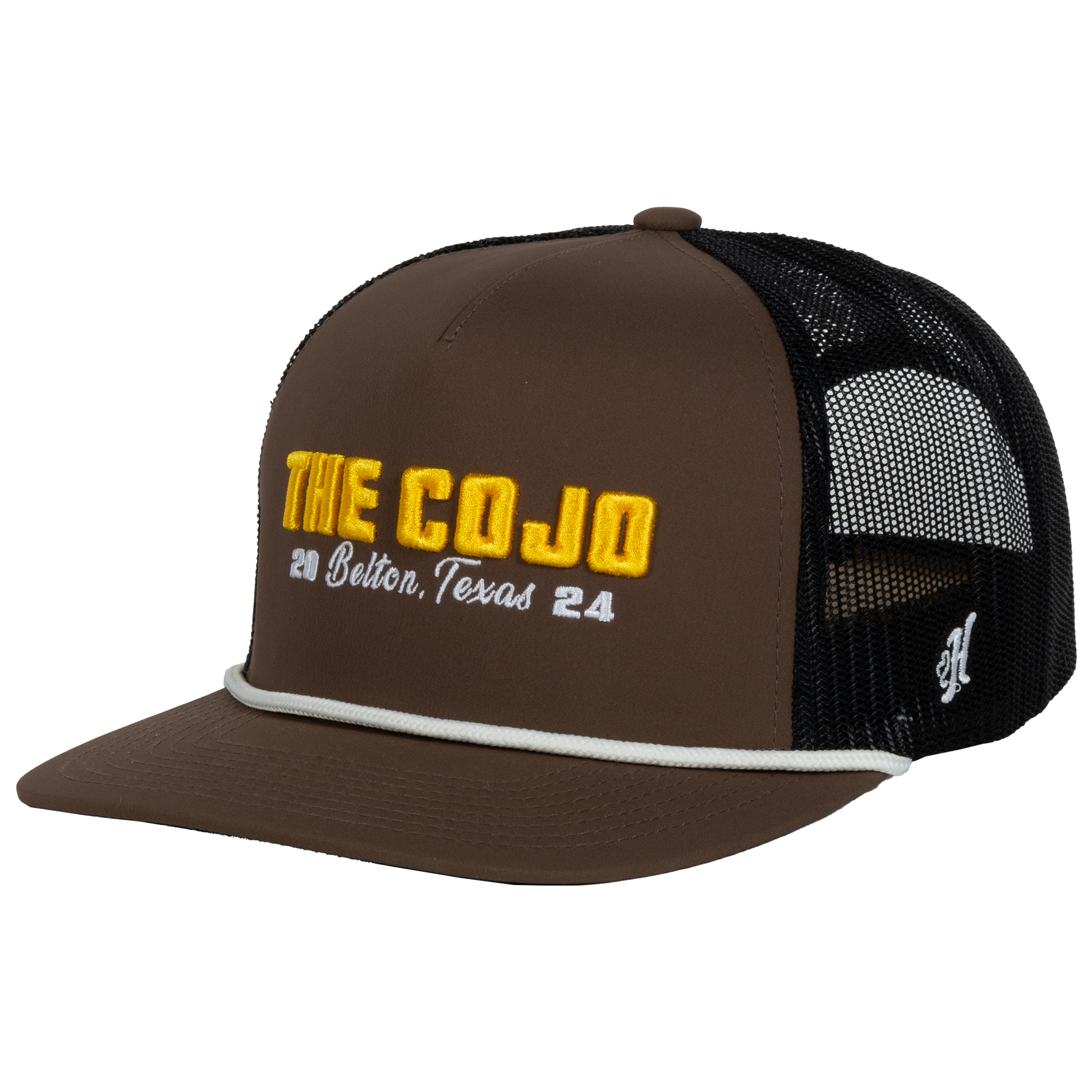 trucker hat-brown/black-2024 belton texas the cojo