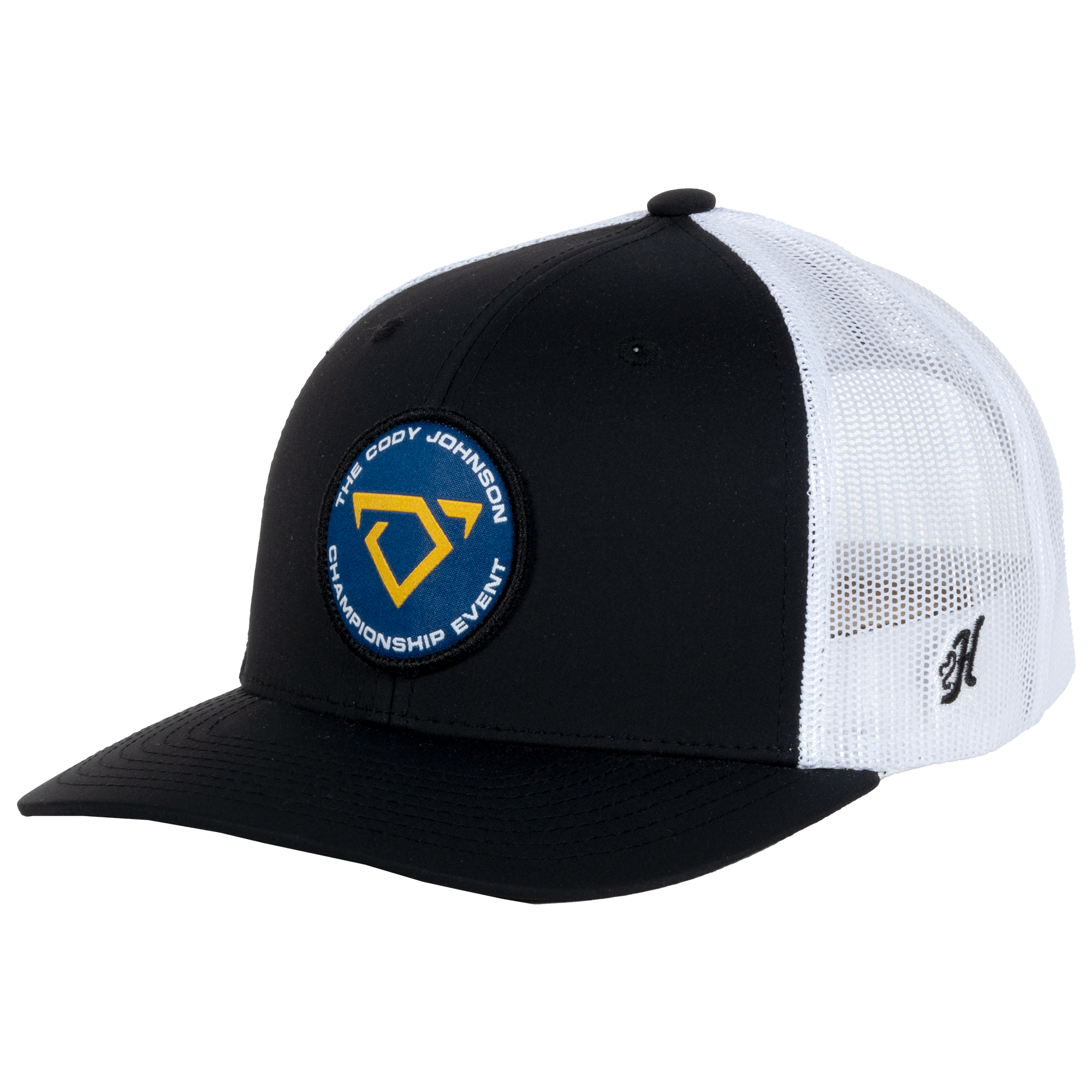 baseball hat-black/white-championship event cojo logo patch