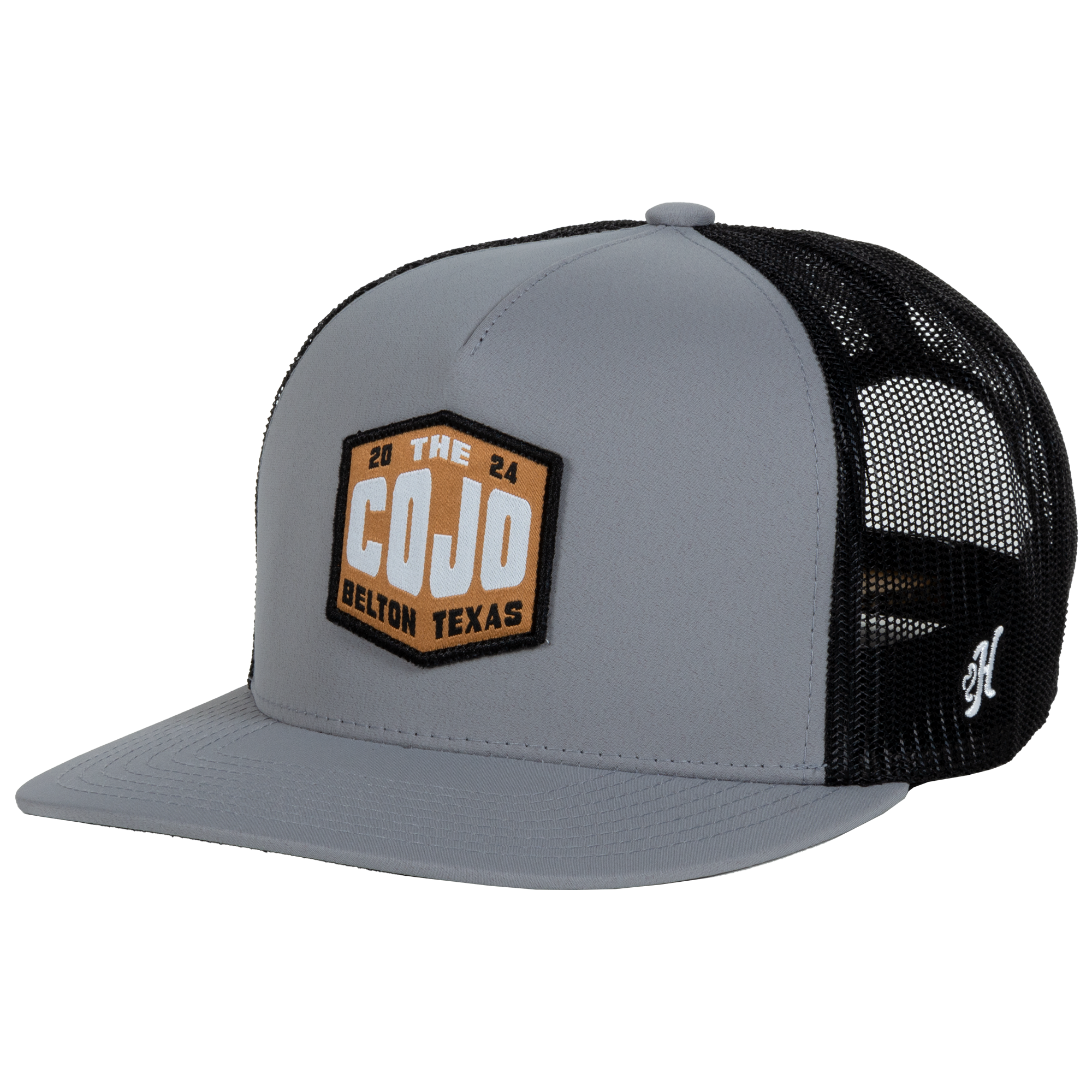 baseball hat-grey/black- 2024 belton texas cojo patch