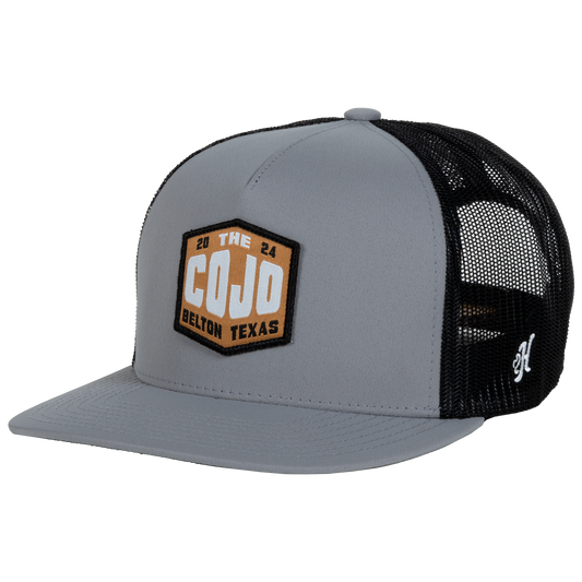 baseball hat-grey/black- 2024 belton texas cojo patch