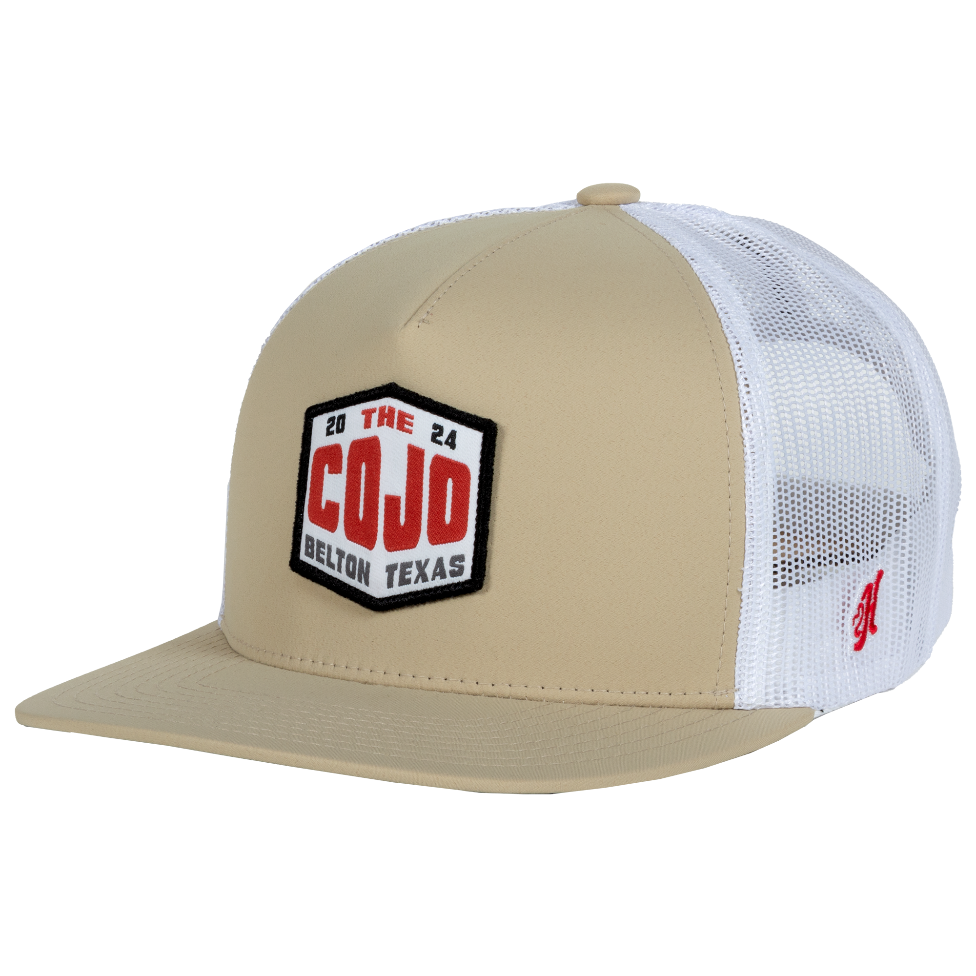 baseball hat-tan/white-2024 belton texas cojo patch