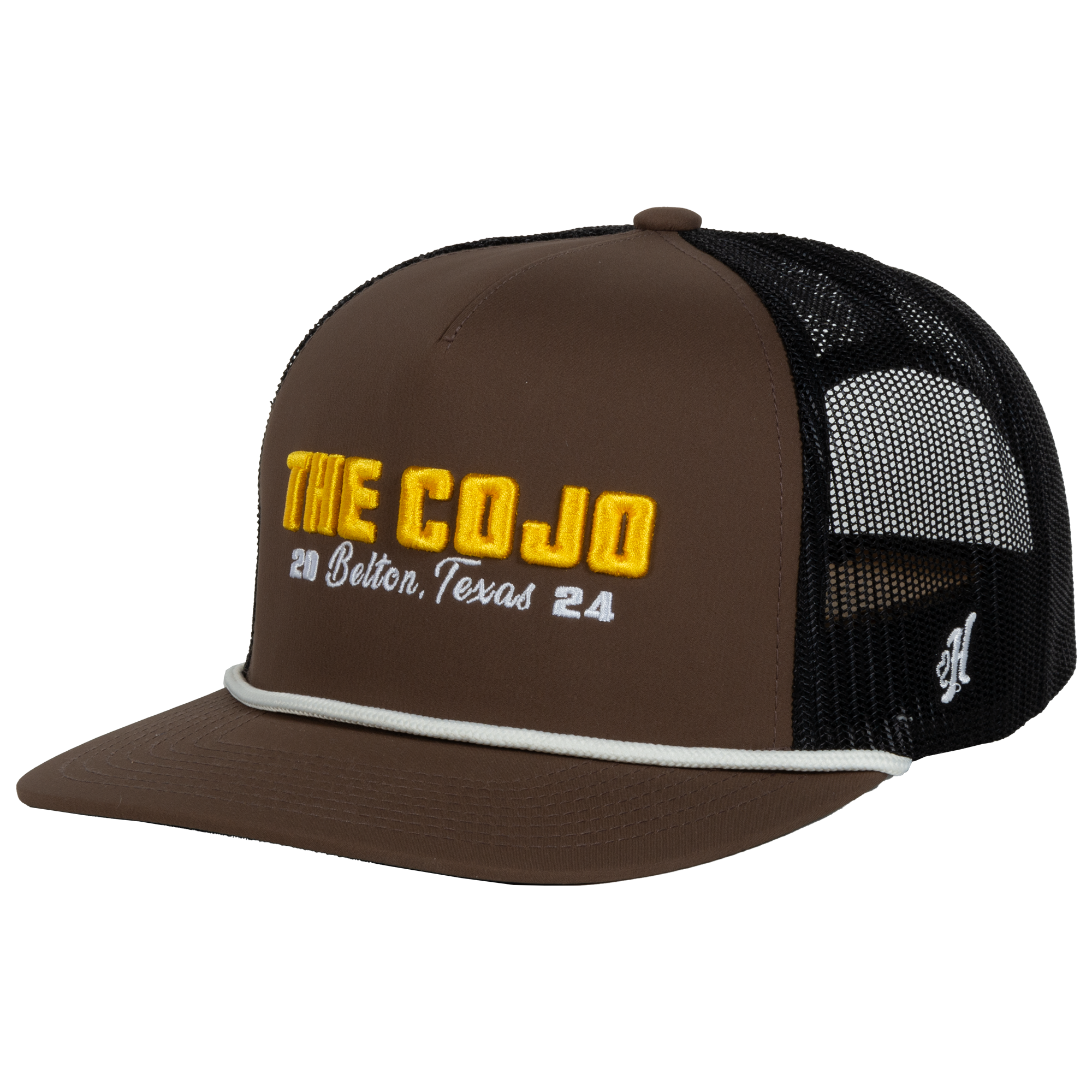 trucker hat-brown/black-2024 belton texas the cojo