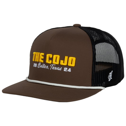 trucker hat-brown/black-2024 belton texas the cojo