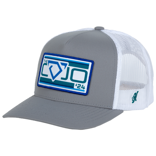 baseball hat-grey/white-turquoise 2024 cojo patch